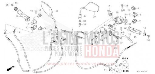 LEVIER DE GUIDON/COMMUTATEUR/CABLE/MIROIR NSC110P de 2023